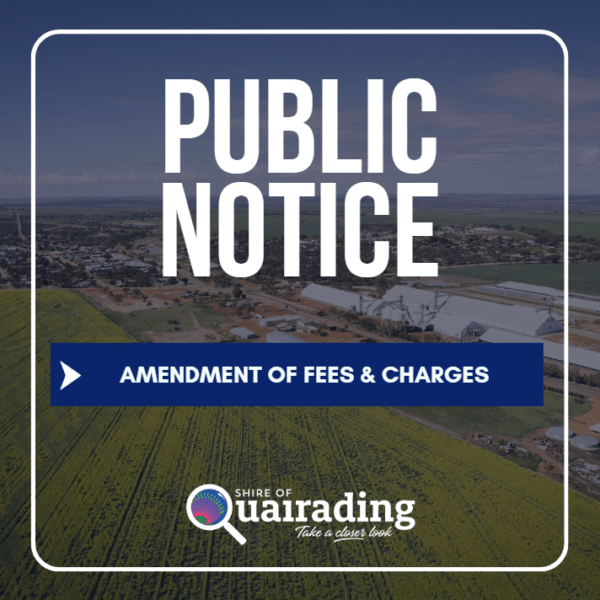 2024 12 20 Public Notice Amendment of Fees and Charges Notice of Intend to Amend Fees & Charges 1