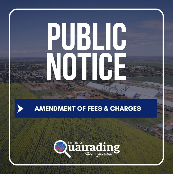 2024 12 20 Public Notice Amendment of Fees and Charges Notice of Intend to Amend Fees & Charges 3